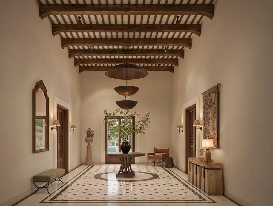 Interior restaurado de Hacienda Oncán